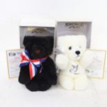2 boxed Merrythought teddy bears, height 16cm, limited editions with certificates