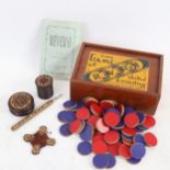 4 pieces of micro-mosaic Tunbridge Ware, and a Vintage Reversi game