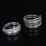 DAVID ANDERSEN - 2 Norwegian sterling silver rings of Ancient design