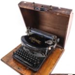 A Vintage Empire No. 2 typewriter, barrel length 24cm, in fitted case