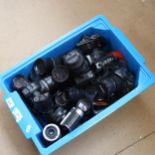 Various Vintage 35mm single lens reflex and film cameras, including Praktica, Cannon, lenses etc (