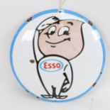 A reproduction pictorial enamel Esso advertising sign, diameter 30cm