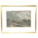 Edwin Harris, watercolour, an East Sussex bridge, framed, overall 69cm x 54cm