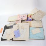 Edwardian and later autograph albums, containing pen and ink drawings, cartoons and watercolours,