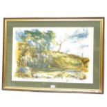 Malcolm Cameron, lithograph, water hole near Broken Hill, limited edition no. 10/53, pencil