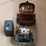 Vintage cameras, including Zeiss Ikon, Agfa etc