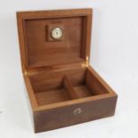 A Vintage humidor, with hygrometer, width 29cm
