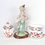 Modern Spode Shima pattern ceramics, and a resin clown figure (4)