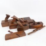 Various Vintage woodworking smoothing planes (boxful)