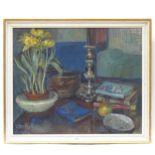 Zuccaro, oil on board, impressionist still life study, signed, framed, overall 57cm x 67cm