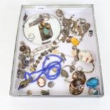 A tray of assorted jewellery, to include coin-set bracelet, a Komai Japanese panel bracelet,