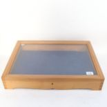 A walnut table-top jewellery display cabinet, W55cm