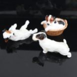 3 Royal Doulton dog figures, comprising HN1098 Terrier on back, HN982 Sealyham Terrier, and HN2587