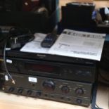 Vintage stacking Hi-Fi, comprising Teac FM/AM digital synthesiser tuner T-R450, Technics stereo