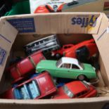 A collection of vintage Japanese tin plate cars etc