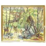 Mary Brooks, mid-century oil on canvas, willow, signed and dated '44, framed, overall 55cm x 65cm