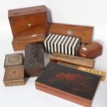 A box containing a set of napkins, width 17cm, various decorative boxes, including Black Forest