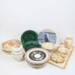 Various ceramics, including Crown Ducal, Clarice Cliff bowls etc