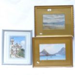 3 various late 19th/early 20th century watercolours, framed (3) Slight paper discolouration