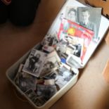 A case of Vintage photograph albums, tea cards etc