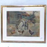 A S Millar, watercolour, farmyard scene, signed and dated 16/10/12, overall 31cm x 38cm