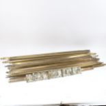 20 brass stair carpet rods and brackets, length 84cm