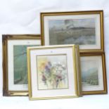 Various coloured prints, including G Cox, and John Grimshaw, all framed (5)