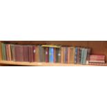 A shelf of Vintage hardback books, including George Meredith, leather-bound Thomas De Quincy etc