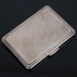 A George VI engine turned silver cigarette case, Birmingham 1938, 2.2oz