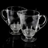 LALIQUE NIPPON - a pair of glass table jugs, height 9cm, etched signature Perfect condition