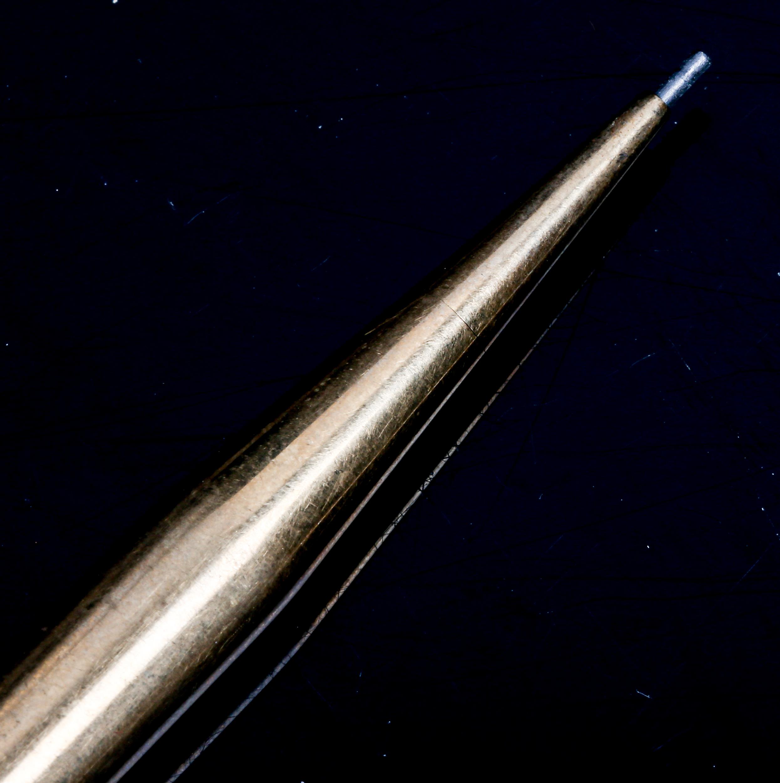 A Vintage 9ct gold Yard-O-Led propelling pencil, engine turned decoration, by E Baker & Son, - Image 3 of 3