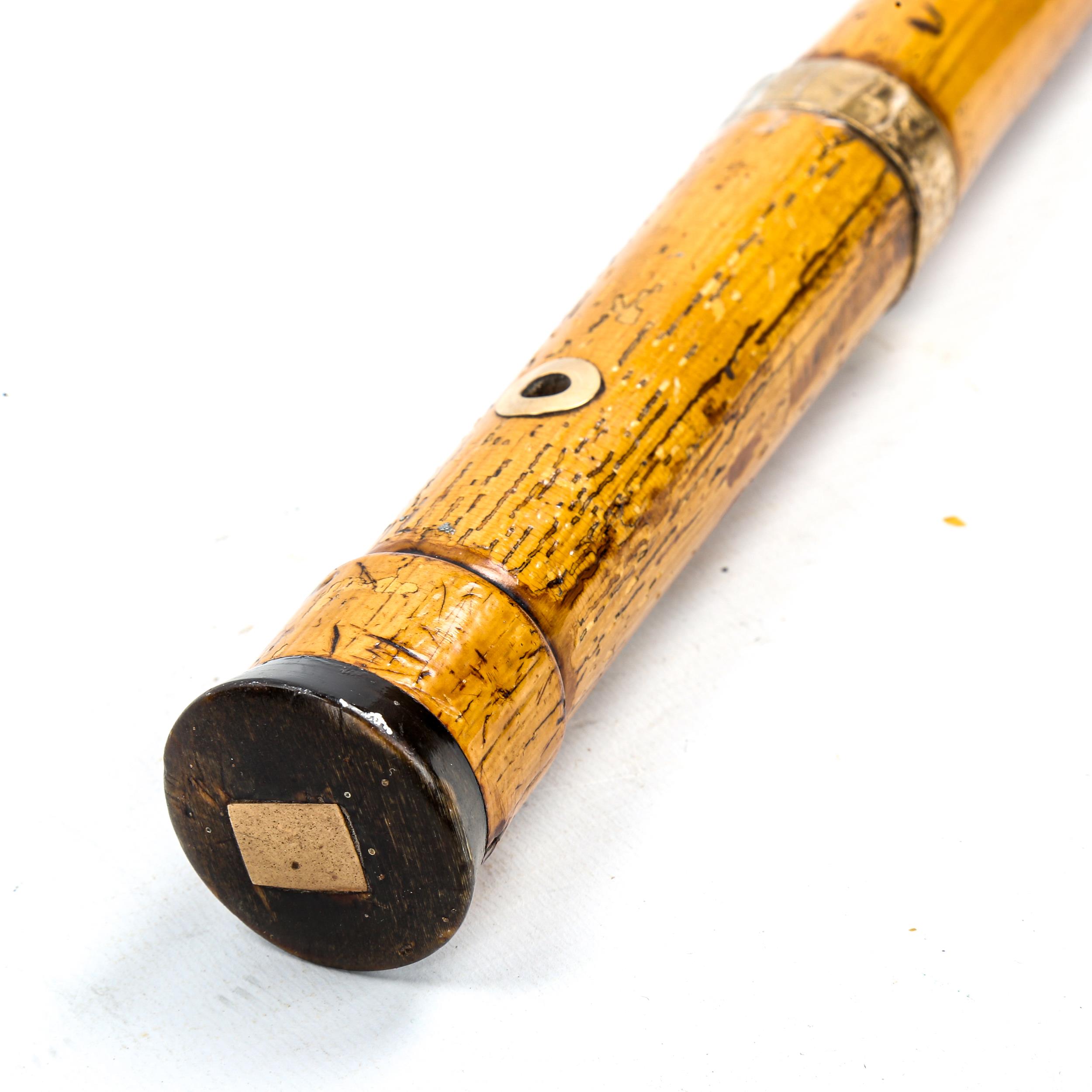 A 19th century bamboo sword stick, 9ct gold mount, hallmarks for 1871, with tortoiseshell and gold - Image 3 of 3