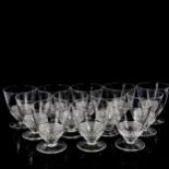 LALIQUE NIPPON - a set of 12 liqueur glasses, height 6cm, diameter 5.2cm, etched signature Perfect