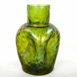 A good loetz iridescent green organic glass vase