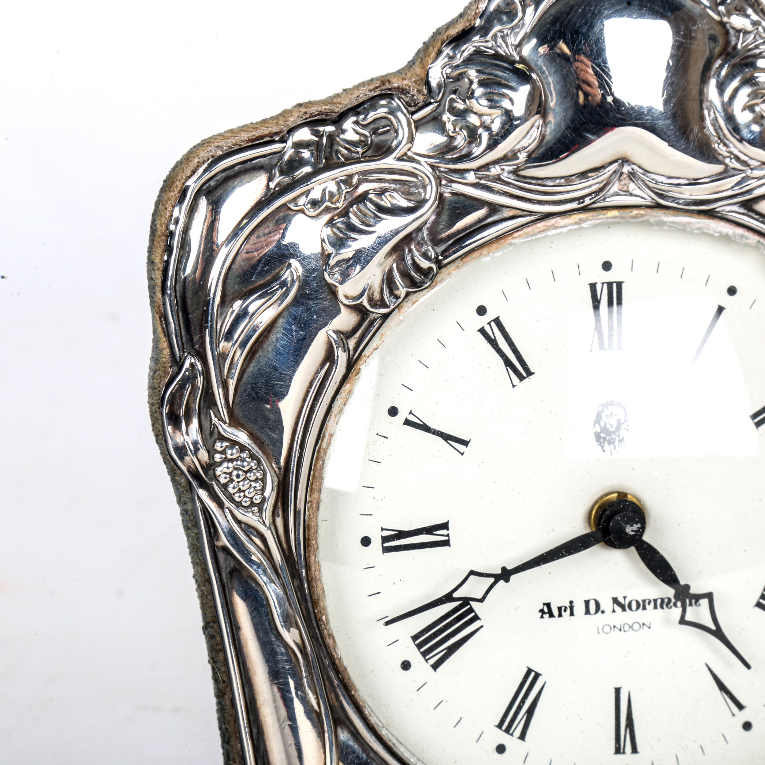 An Art Nouveau style silver framed clock - Image 4 of 4