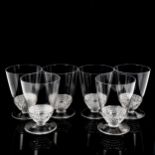 LALIQUE NIPPON - a set of 6 drinking glasses, height 10.5cm, diameter 8cm 1 glass has a small rim c