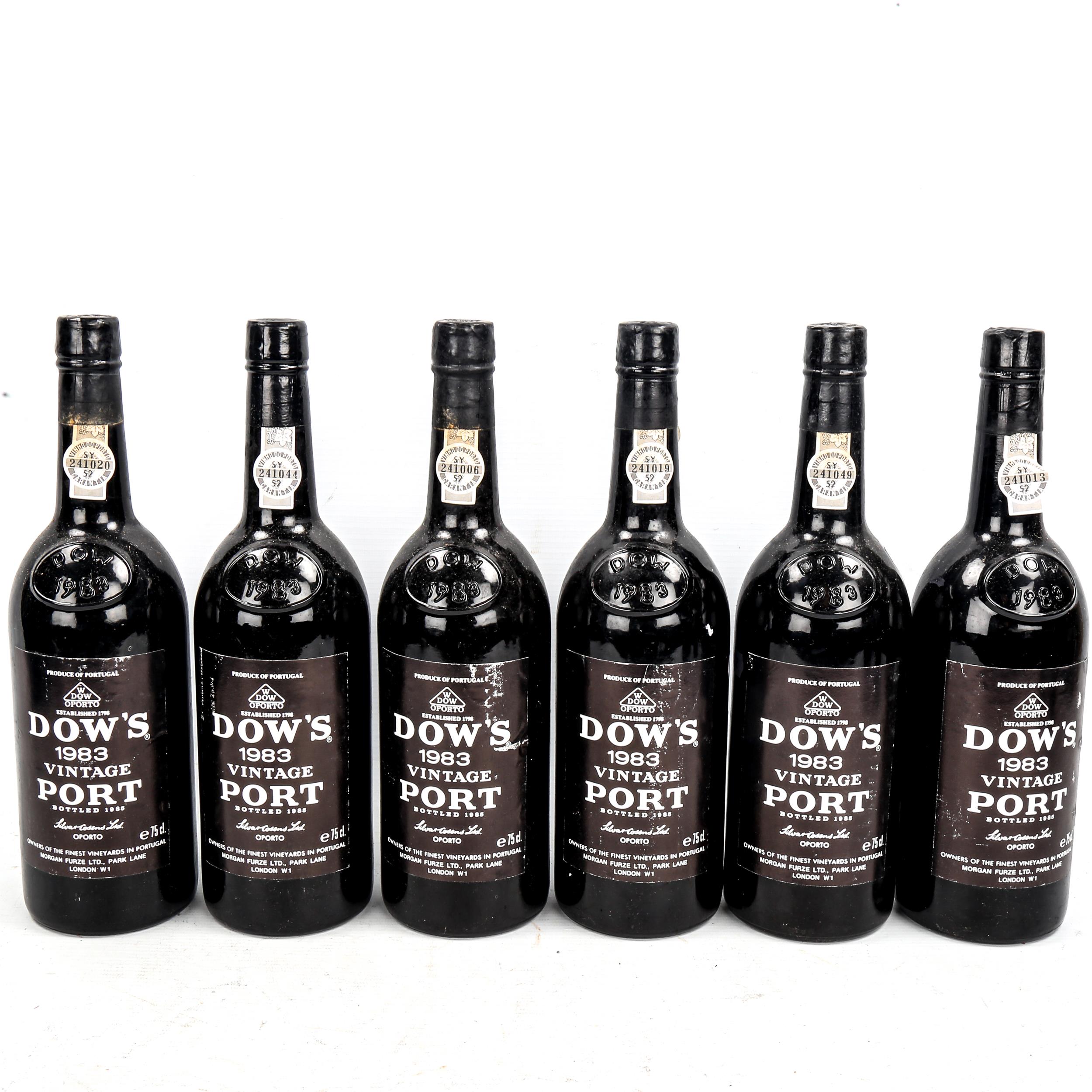 6 bottles of Dows 1983 Vintage Port From a local private cellar