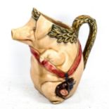 NAPOLEONIC INTEREST - a French political caricature pig design jug, height 21cm Good condition,