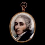 Attributed to Andrew Plimer (1763 - 1837), miniature painted portrait on ivory of a gentleman