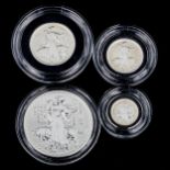 2001 silver proof Britannia Collection coin set