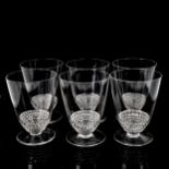 LALIQUE NIPPON - a set of 6 drinking glasses, height 10.5cm, diameter 8cm Perfect condition
