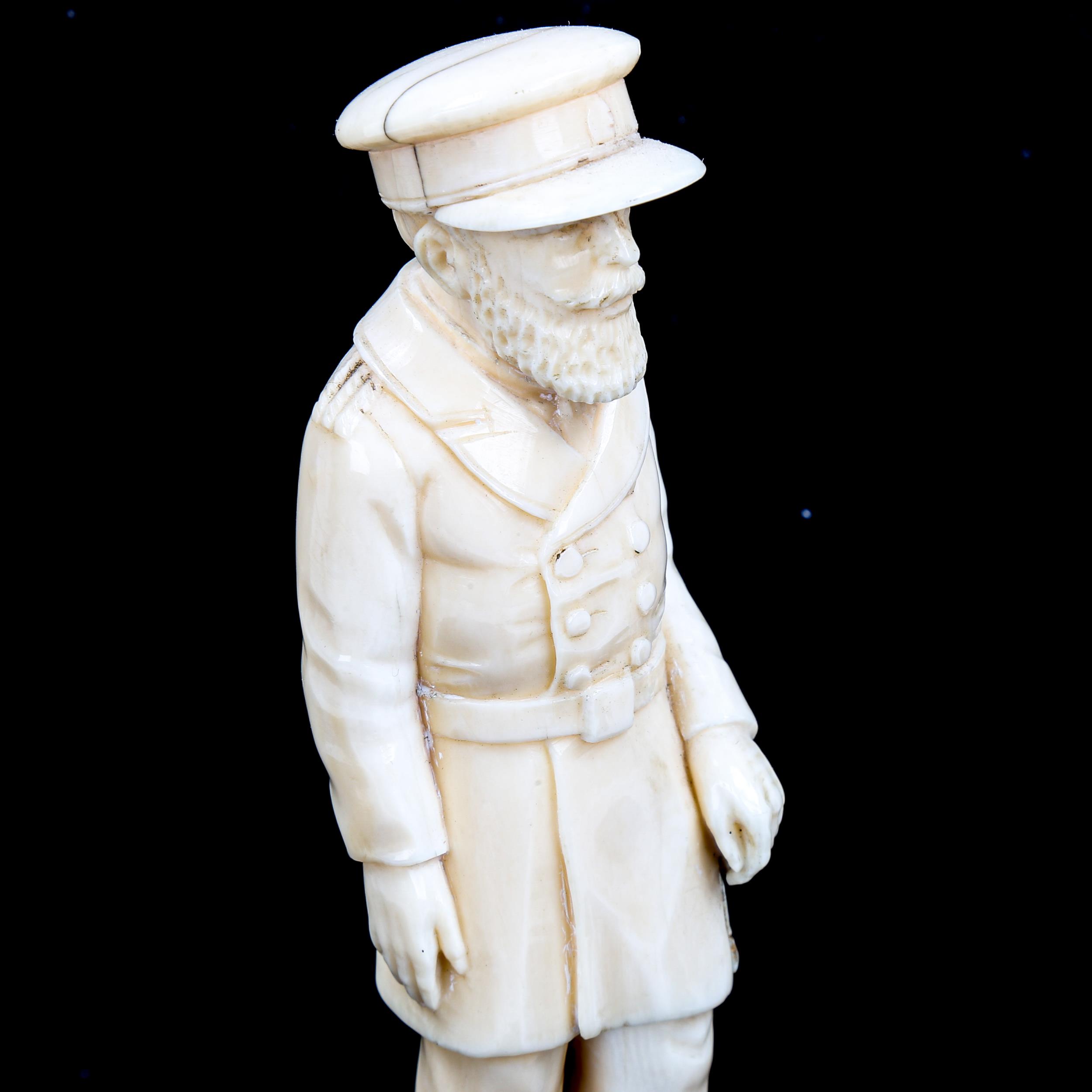 MILITARY INTEREST - a carved ivory figure "The General" believed to be Field Marshall Jan Smuts ( - Image 2 of 3