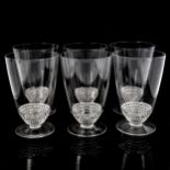 LALIQUE NIPPON - a set of 6 tapered glasses, height 13cm, diameter 8cm Perfect condition