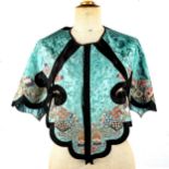 A superb 19th century Chinese silk cape with intricate embroidery work