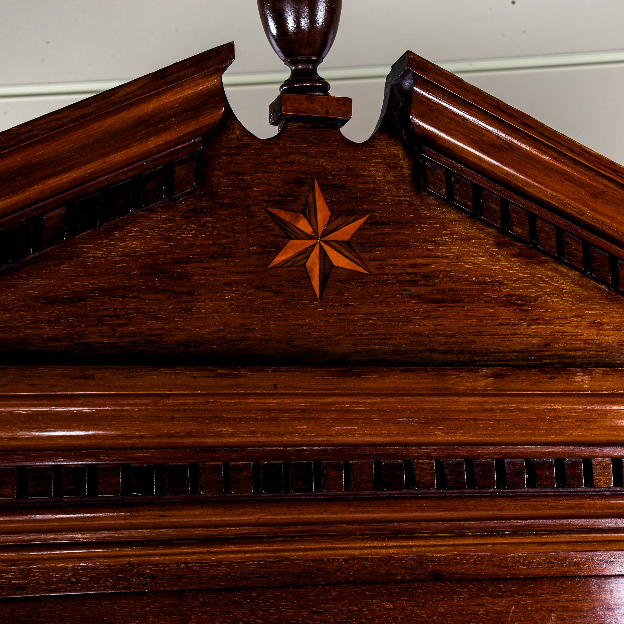 A late Victorian narrow mahogany bookcase, with fielded panelled cupboard below, width 66cm, - Image 3 of 3