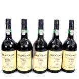 5 bottles of W & J Graham's 1986, Late Bottled Vintage Port. From a local private cellar