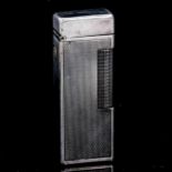 Dunhill silver plated pocket lighter, length 6.5cm, working order General wear and rubbed edges