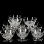 LALIQUE NIPPON - a set of 12 sundae dishes, etched signature, diameter 9.5cm, height 6.5cm 1 glass