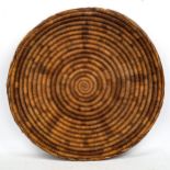 Hopi Native American (Arizona) hand woven wicker basket, diameter 53cm Some minor damage or wear
