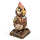 ANDREW HULL for BURSLEM POTTERY - handmade stoneware bird caricature pot, height 15cm Very good